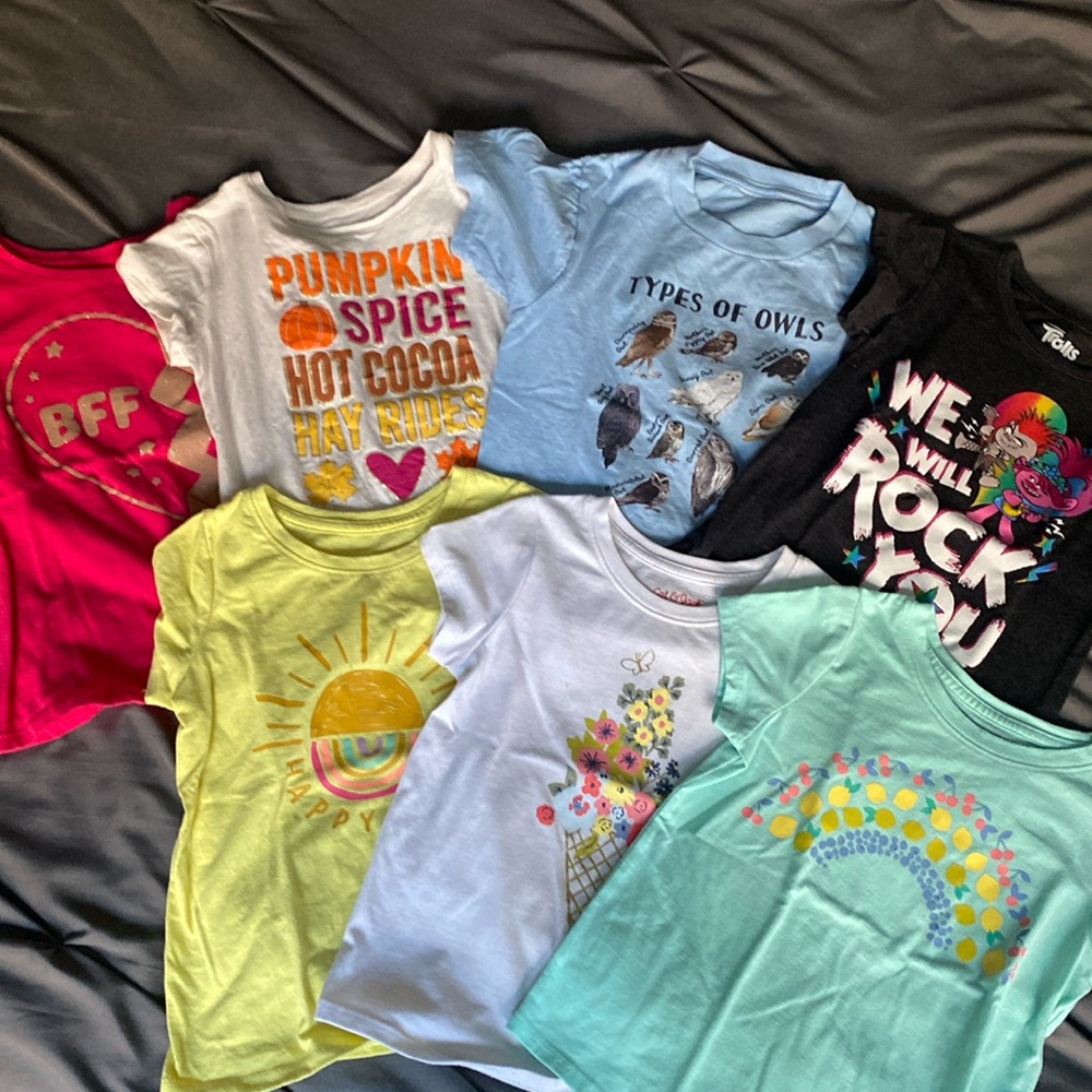 Girls size 5-6 short sleeve shirts bundle of 7